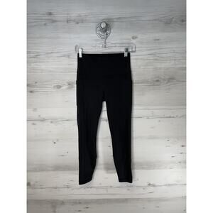 Yogalicious Lux Pants Womens Small Black Yoga Leggings High Rise Side Pockets